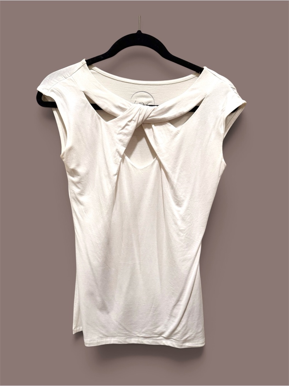 Women's INC white keyhole neckline Cap Sleeve Top